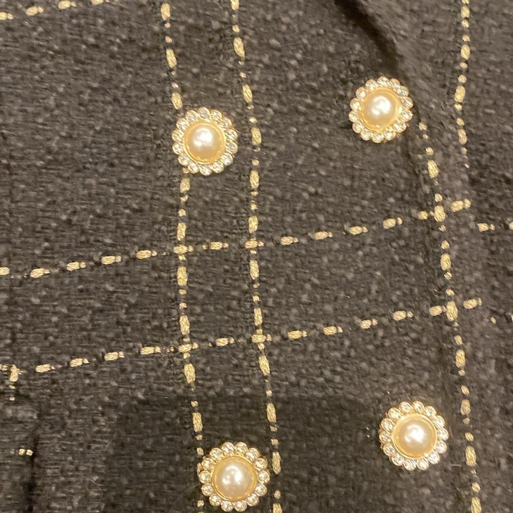 Alice blue tweed vest with sparkly buttons. NWT​​​​​​​​​​​​​​​​​​​​​​​​​​​​​ - Picture 6 of 12